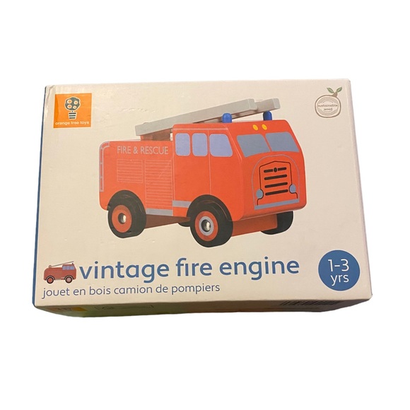 Orange Tree Toys vintage fire engine wooden vehicle NEW IN BOX - Picture 5 of 7